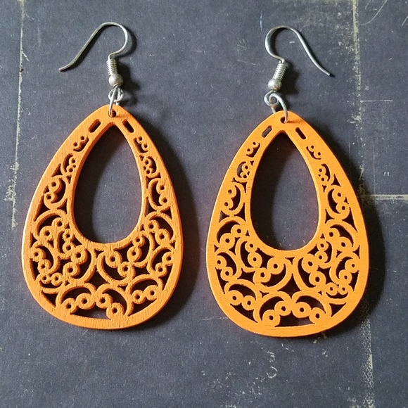 Jewelry - Orange cut-out earrings
